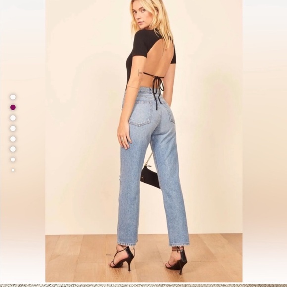 Reformation Blue Straight Leg Jeans - Picture 2 of 6